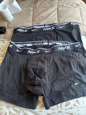 Nike Black Boxer Briefs with White Logo Waistband - 2-Pack